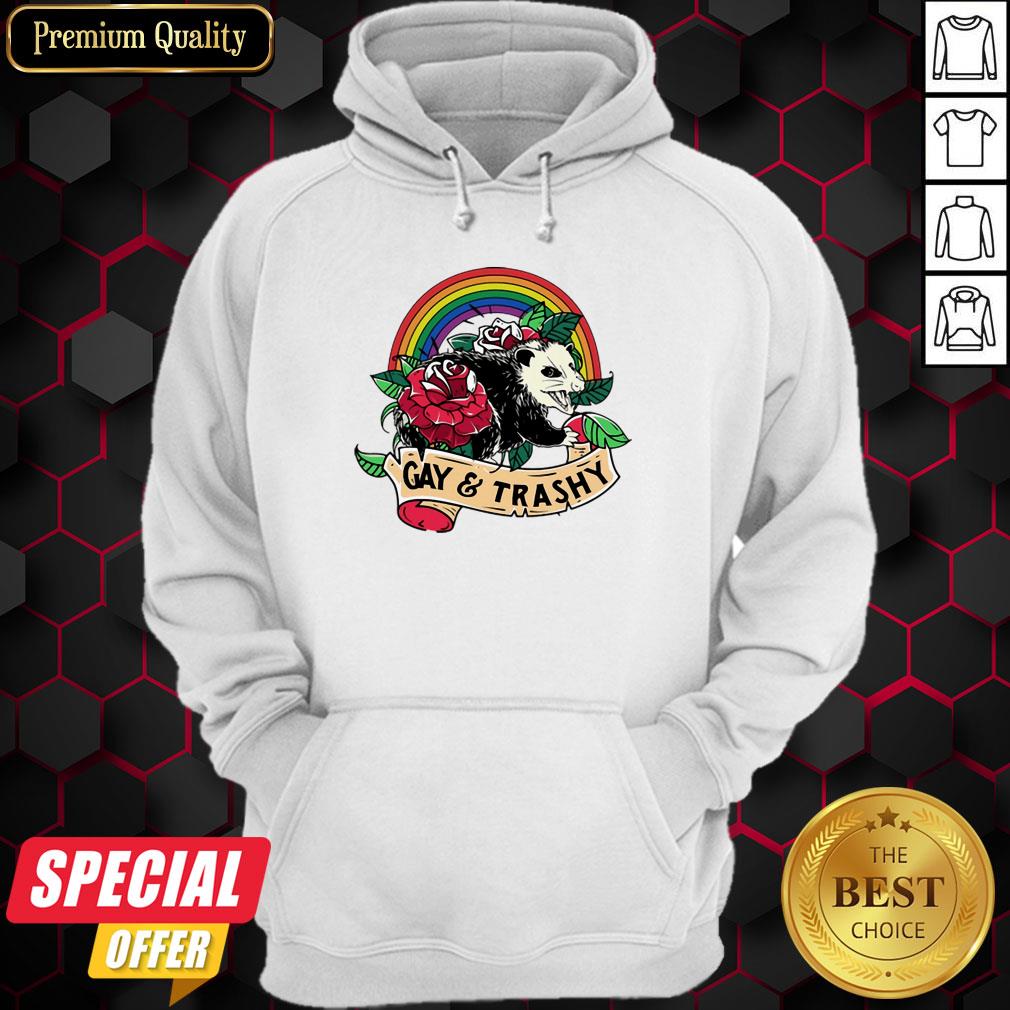 Nice LGBT Rose Racoon Gay Trashy Shirt