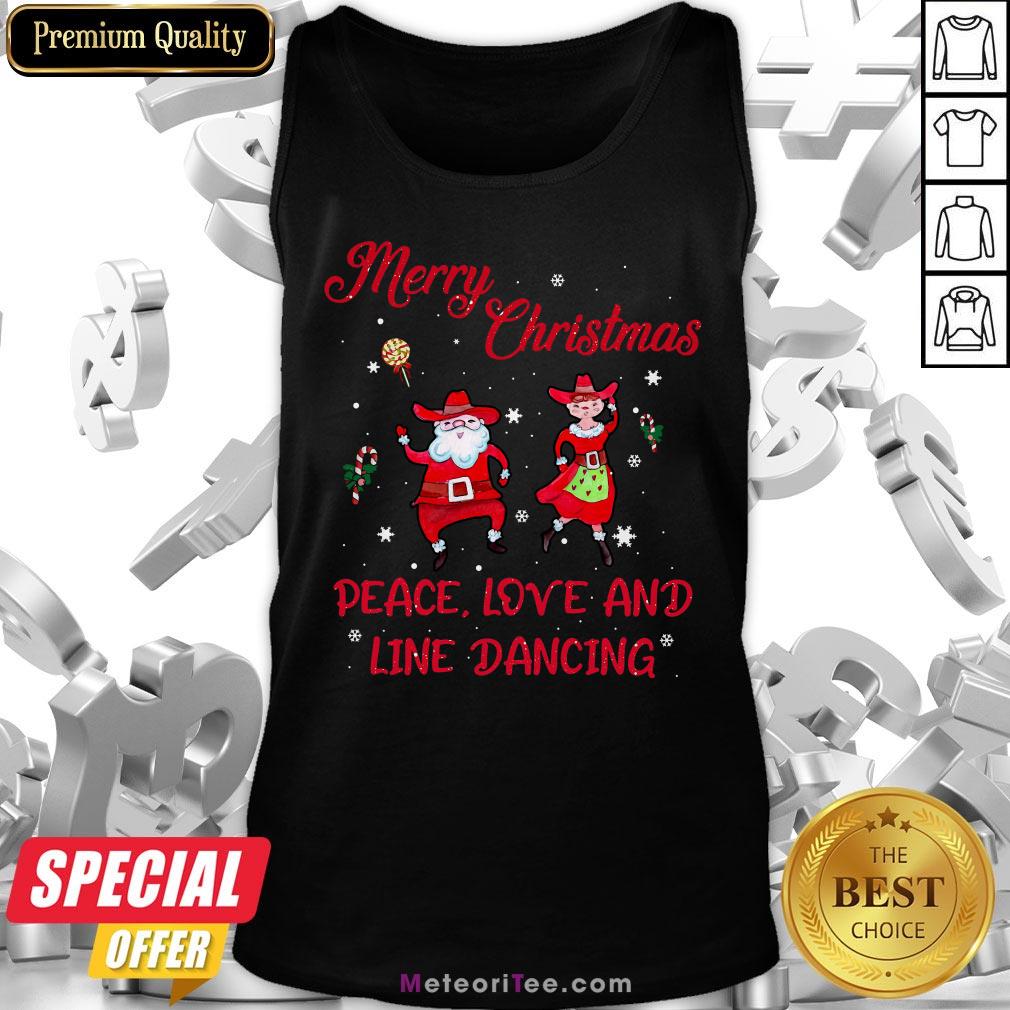 Nice Merry Christmas Peace Love And Line Dancing Shirt