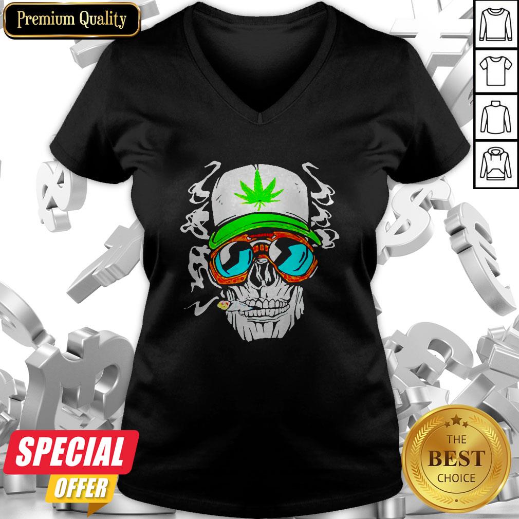 Nice Pothead Skull Cannabis Smoke Shirt