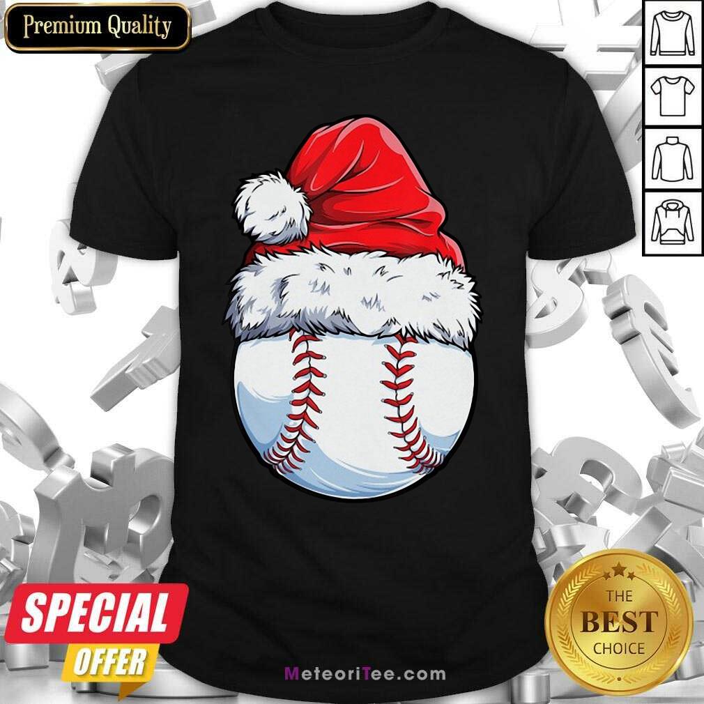 Original Baseball Santa Hat Christmas Shirt