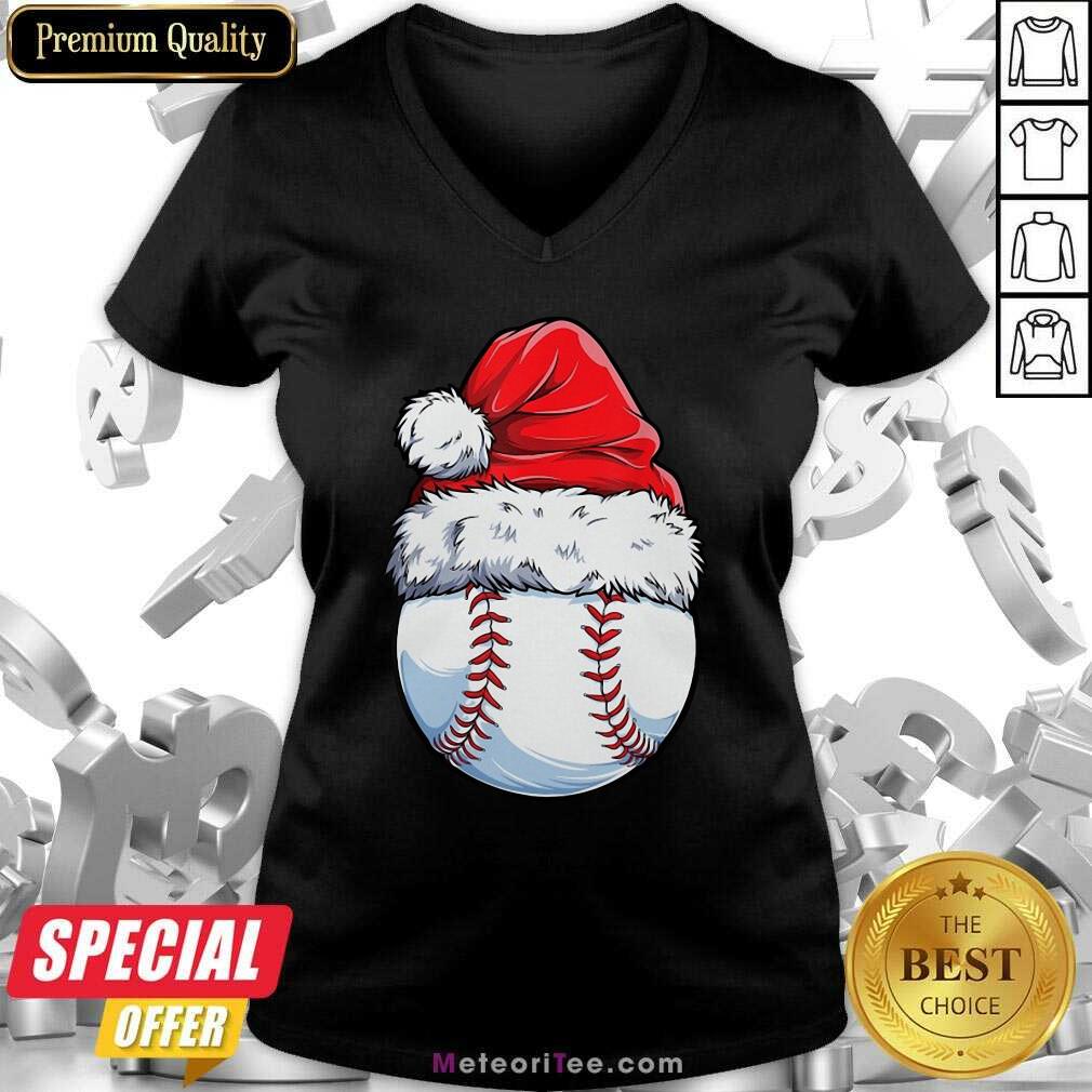 Original Baseball Santa Hat Christmas Shirt