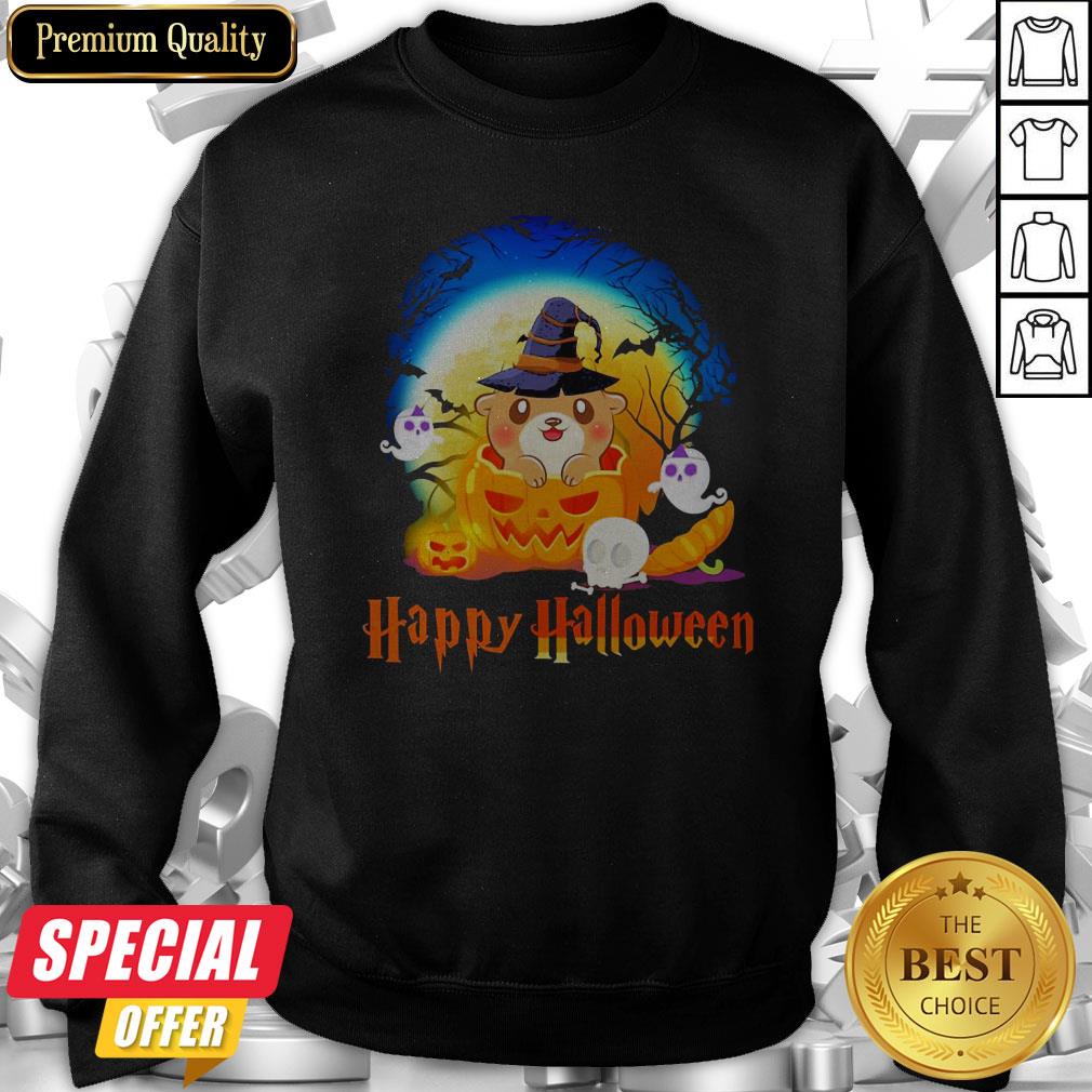 Otter Pumpkin Ghost Happy Halloween Shirt