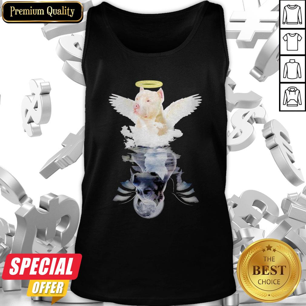Pit Bull Angel And Devil Water Reflection Mirror Shirt