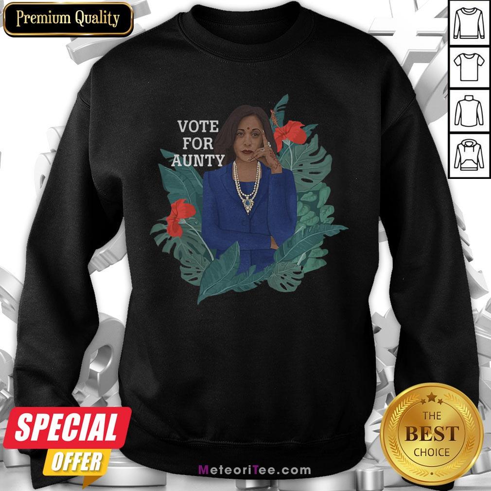Premium Kamala Harris Vote For Aunty Flowers Shirt