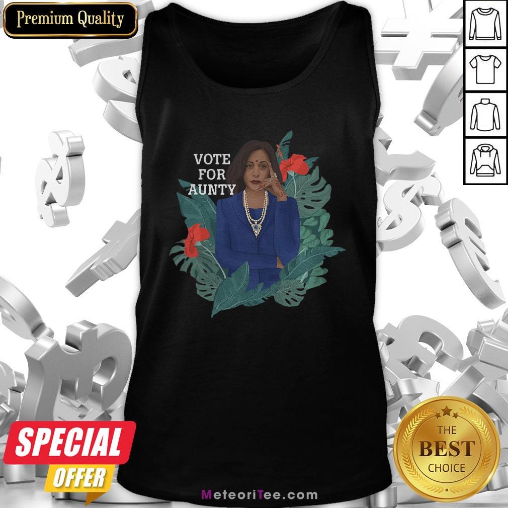 Premium Kamala Harris Vote For Aunty Flowers Shirt