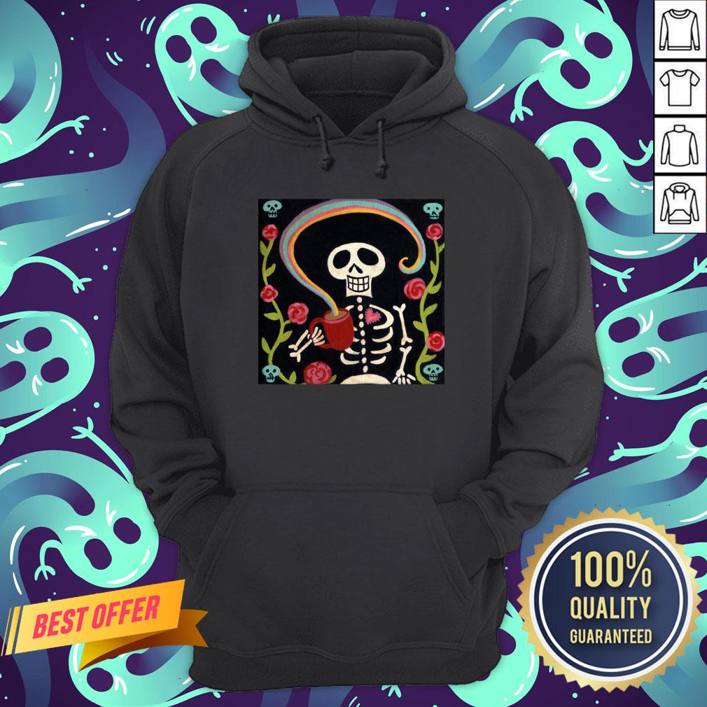 Rainbow Skelly Coffee Sugar Skulls Dia De Muertos Day Of The Dead Shirt
