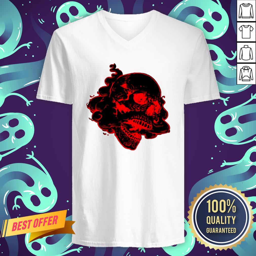 Red Burn Skull Dia Delos Muertos Day Of The Dead Shirt