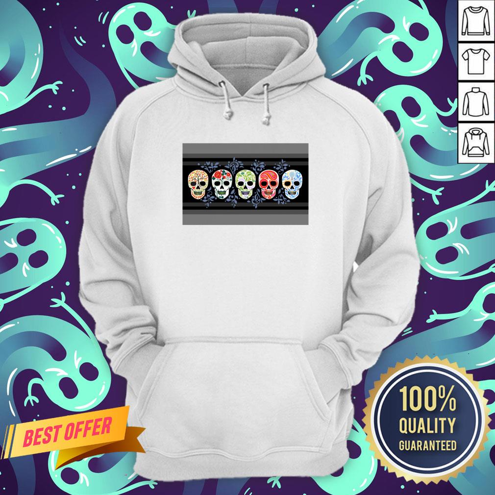 Sugar Skulls Calaveras Lineup In Color Day Of The Dead Shirt