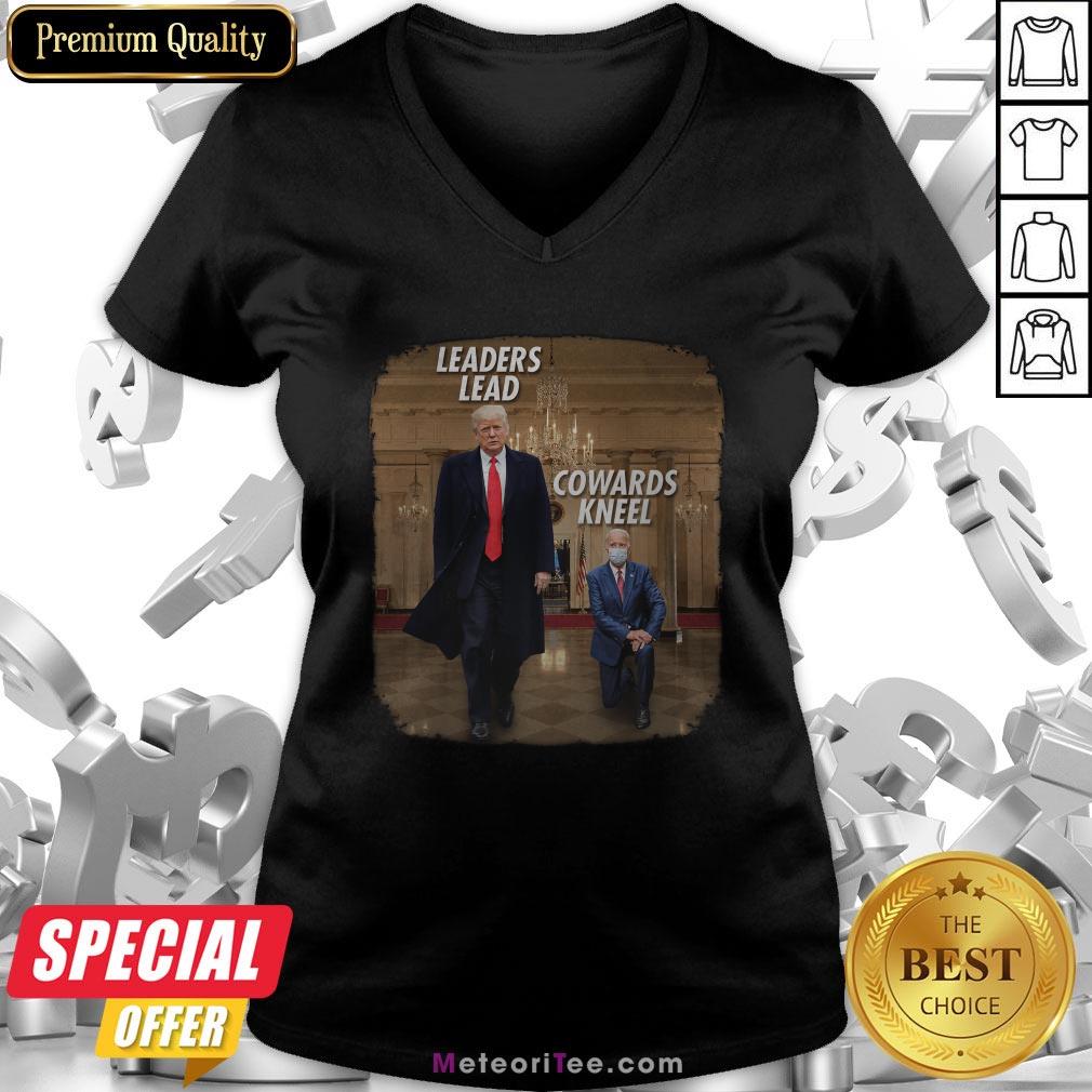 Trump Leaders Lead And Joe Biden Conwards Kneel Shirt