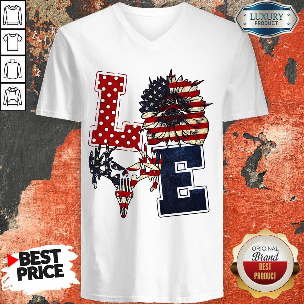 Sunflower Love American Flag Shirt