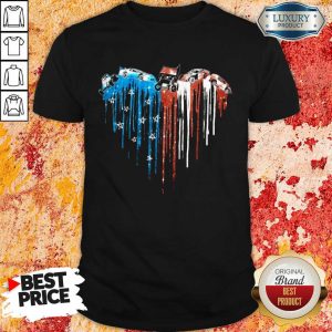 Race Car American Flag Heart Shirt