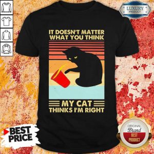Vintage Black Cat It Doesn’t Matter What You Think My Cat Thinks I'm Right Shirt