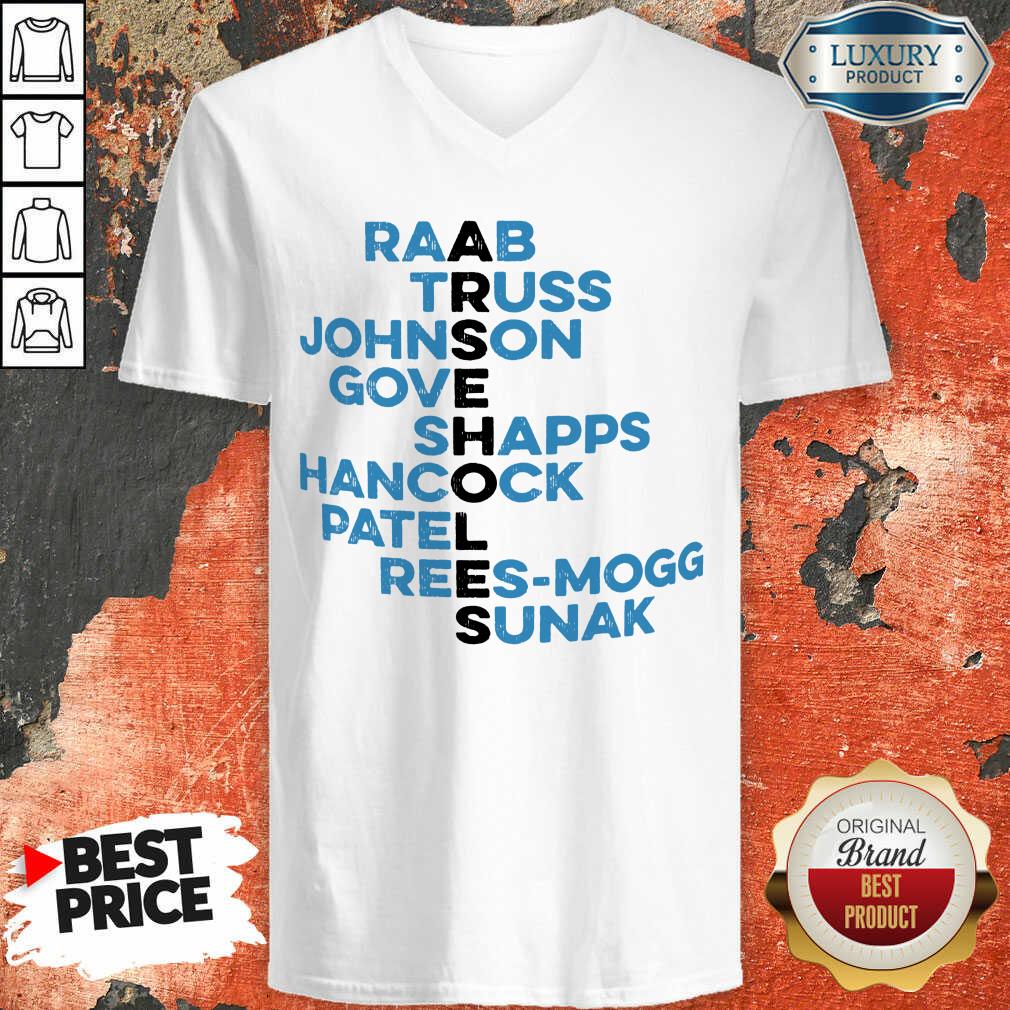 Arseholes Raab Truss Johnson Gove Shapps Hancock Patel Rees Mogg Sunak Shirt