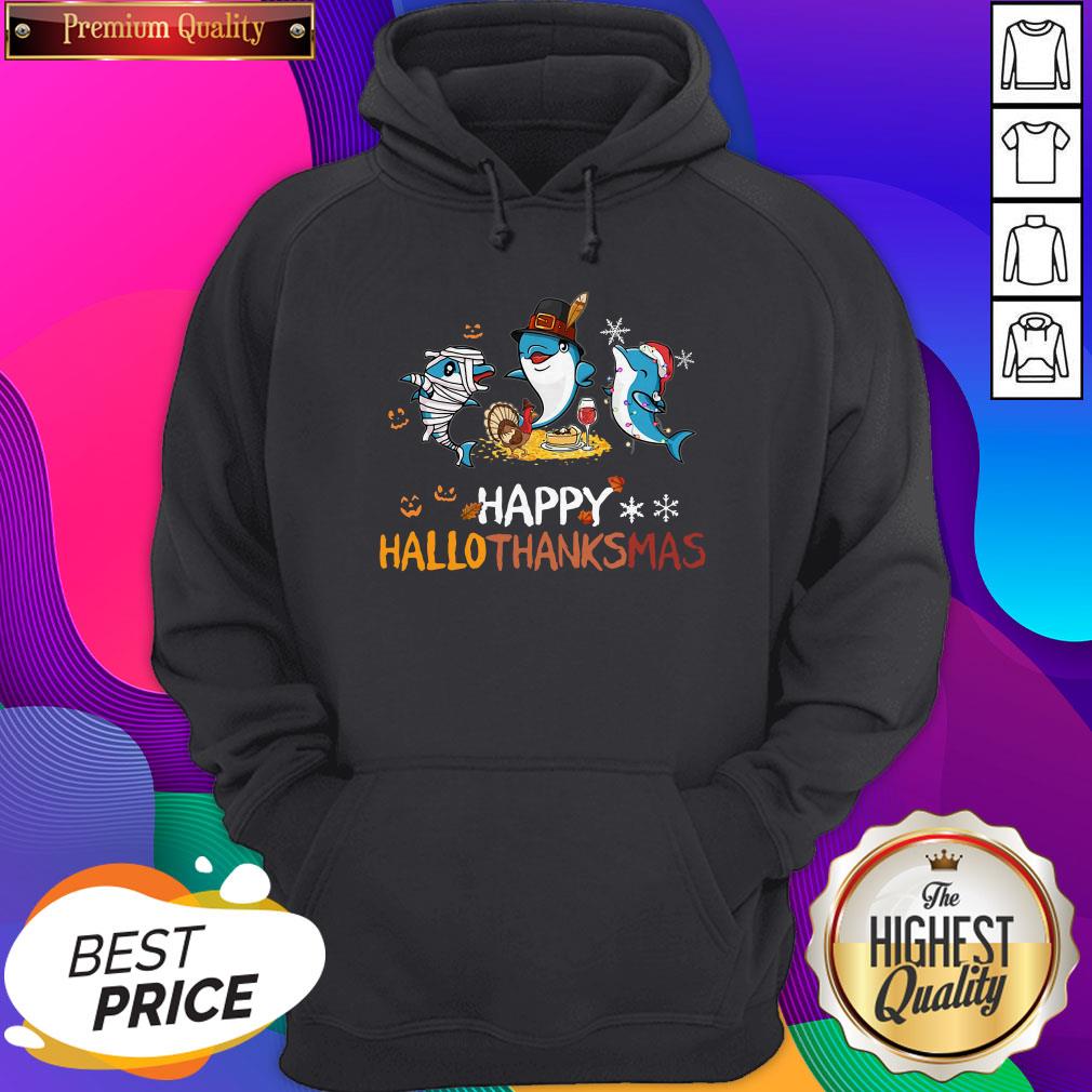 Baby Shark Halloween And Merry Christmas Happy Hallothanksmas Shirt