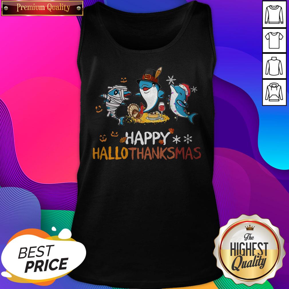 Baby Shark Halloween And Merry Christmas Happy Hallothanksmas Shirt