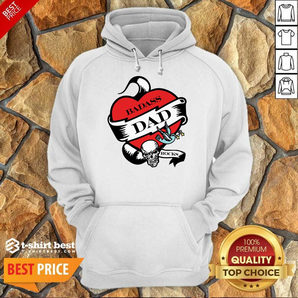 Badass Dad Rocks Skull Heart Shirt