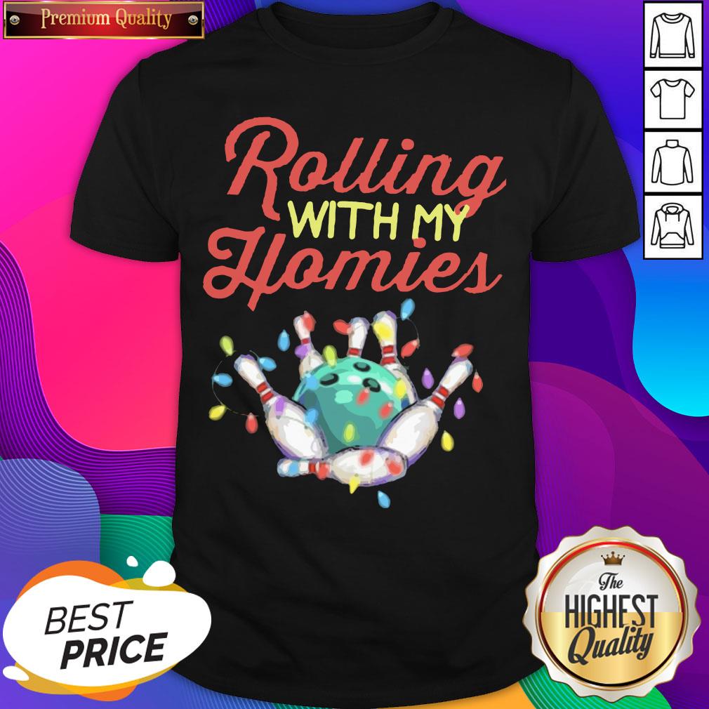 Bowling Rolling With My Homies Light Christmas Sweater Shirt