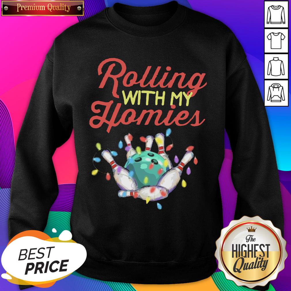Bowling Rolling With My Homies Light Christmas Sweater Shirt