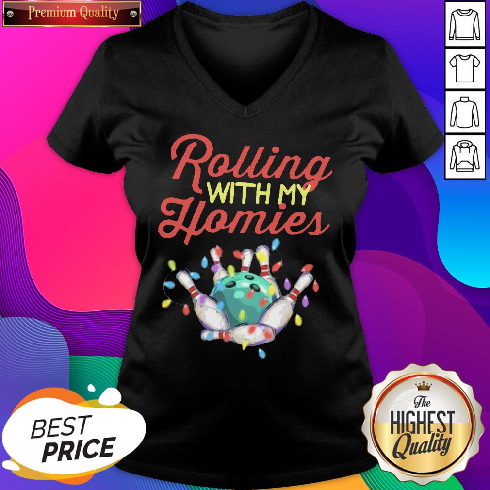 Bowling Rolling With My Homies Light Christmas Sweater Shirt