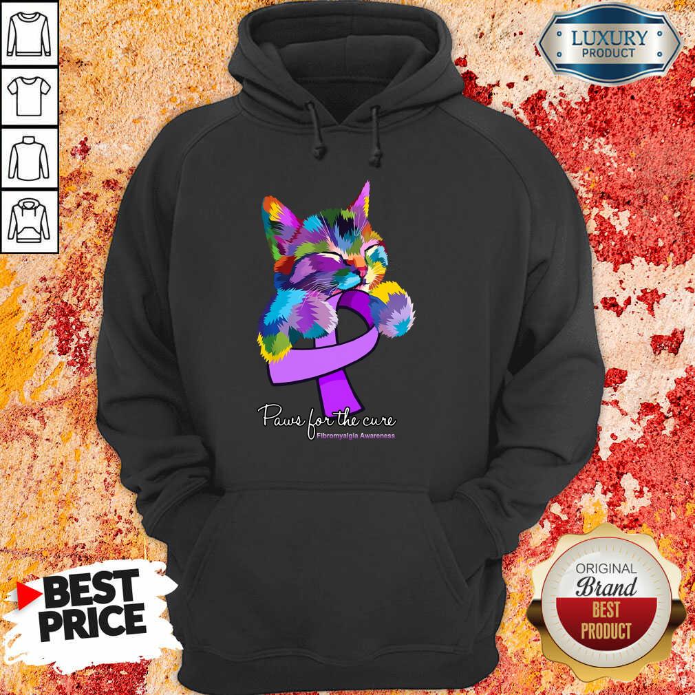 Cat Fibromyalgia Awareness Paws For The Cure Shirt