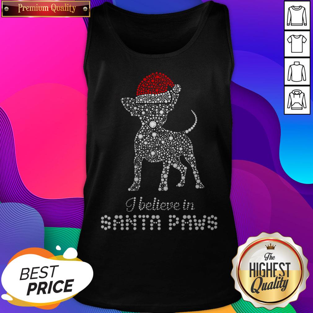 Chihuahua Santa I Believe In Santa Paws Diamond Christmas Shirt