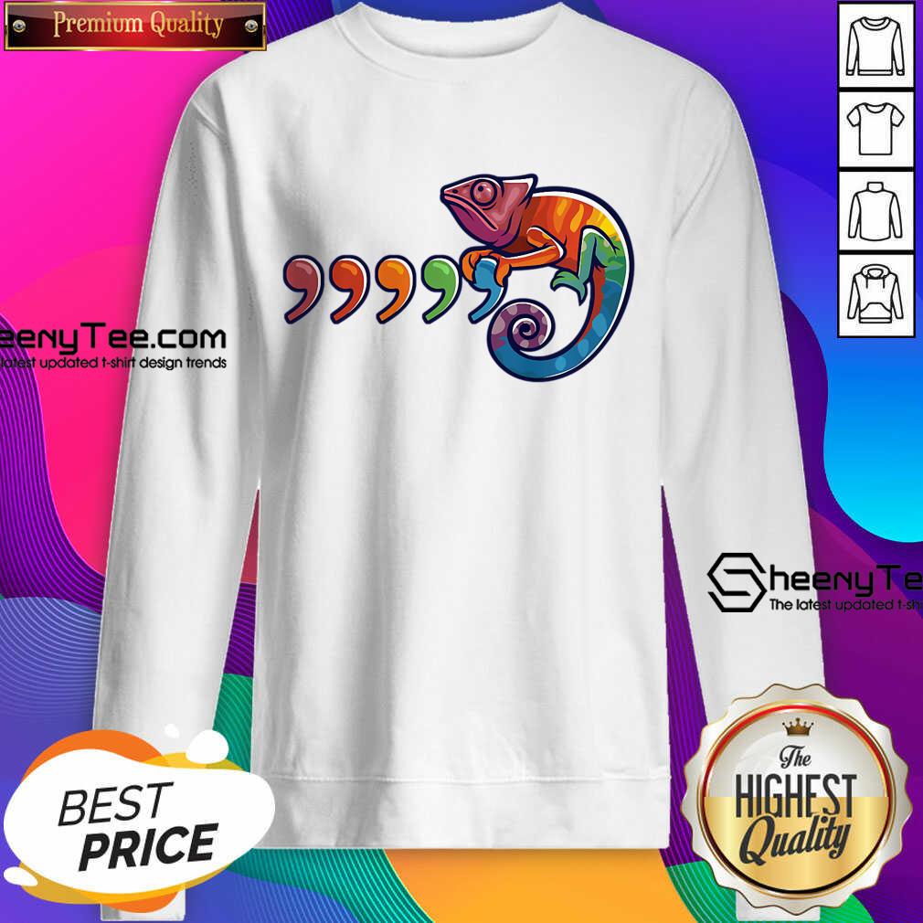 Comma Chameleon Funny 80s Throwback Shirt