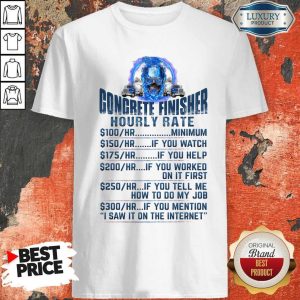 Skull Concrete Finisher Hourly Rate Shirt