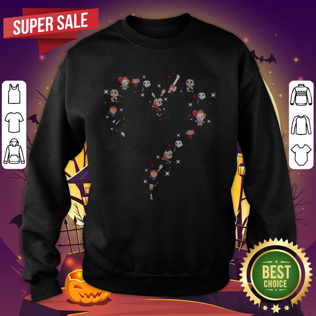 Halloween Horror Characters Chibi Heart Shirt