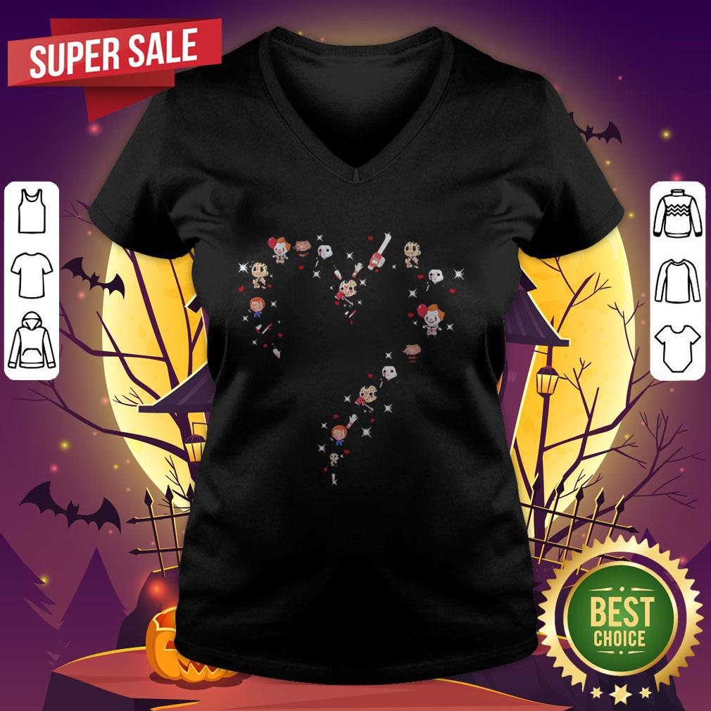 Halloween Horror Characters Chibi Heart Shirt