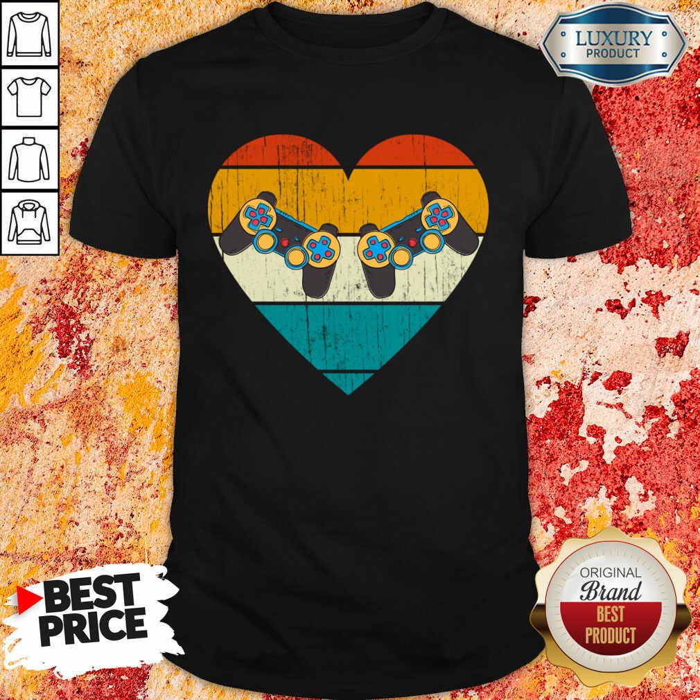 Happy Heart Video Gamer Mens Valentines Day 2 T-Shirt