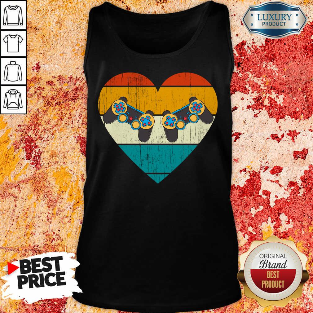 Happy Heart Video Gamer Mens Valentines Day 2 T-Shirt