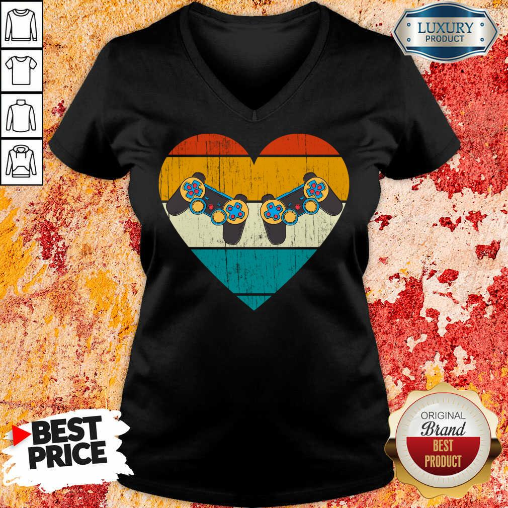 Happy Heart Video Gamer Mens Valentines Day 2 T-Shirt