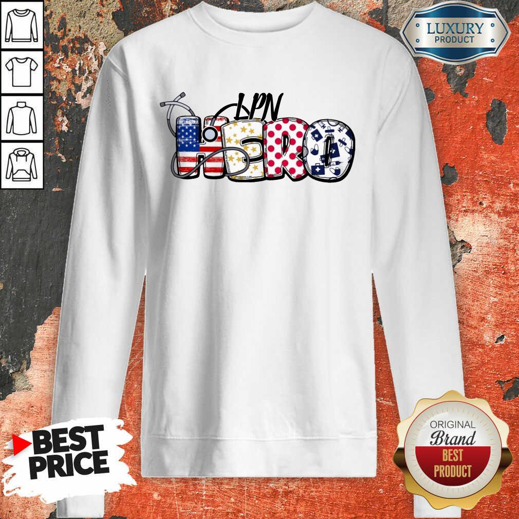 LPN Medical Stethoscope Nurse Hero American Flag Shirt