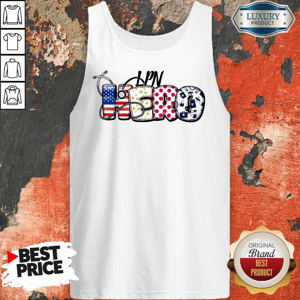 LPN Medical Stethoscope Nurse Hero American Flag Shirt