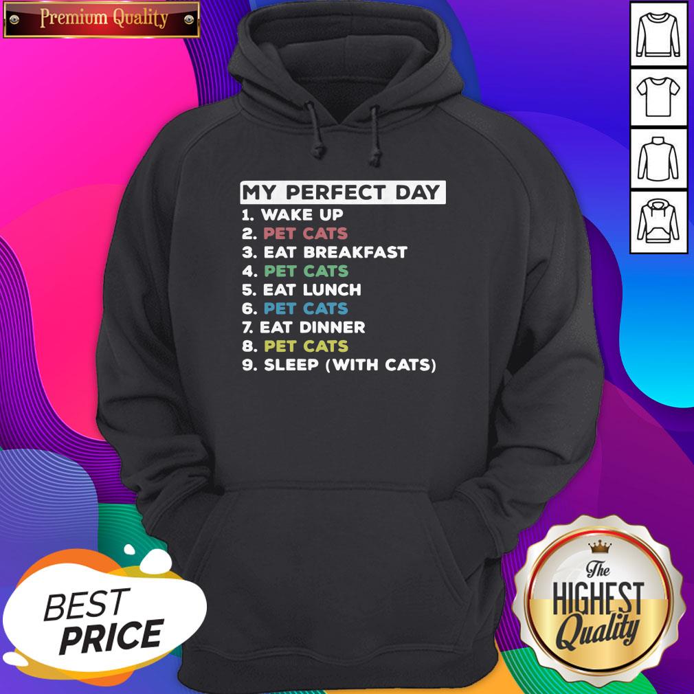 My Perfect Day Wake Up Pet Cats Eat Breakfast Shirt