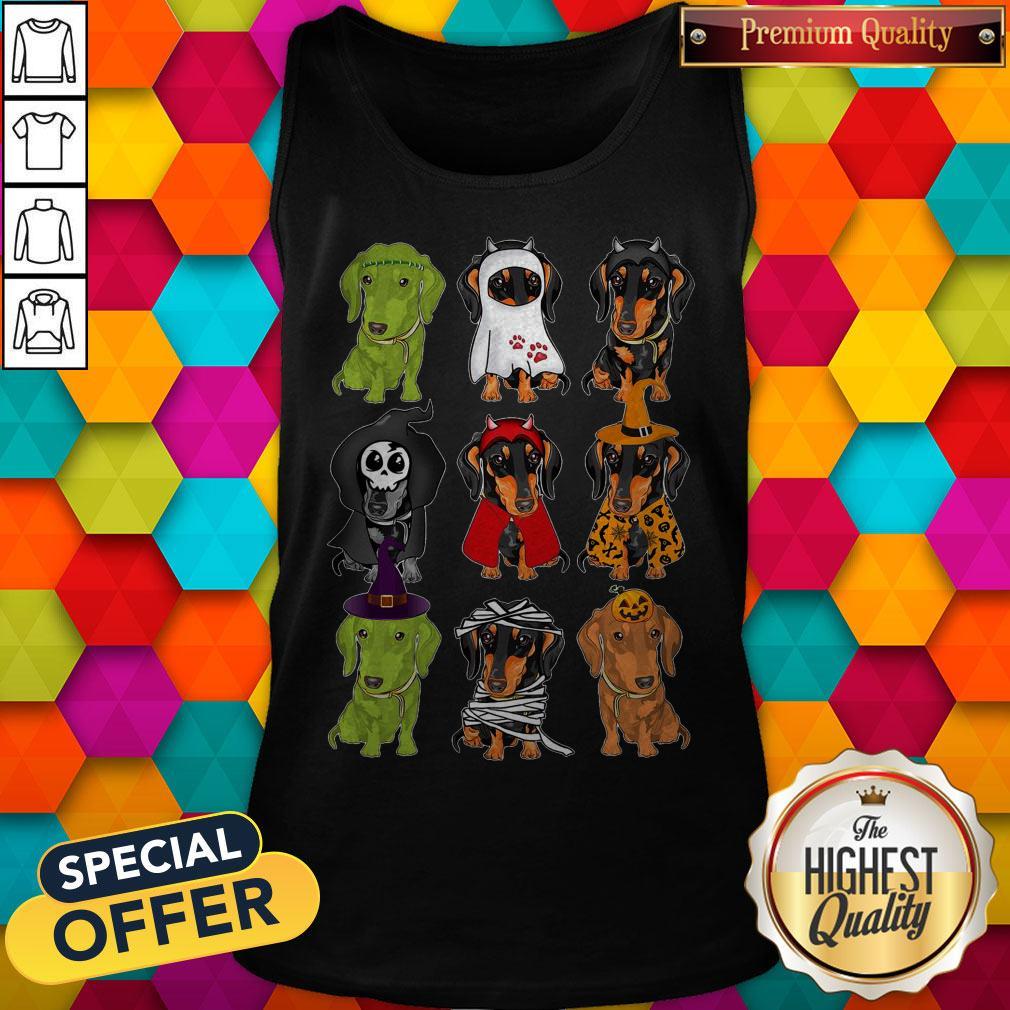 Nice Daschund Haloween Chacracters Shirt