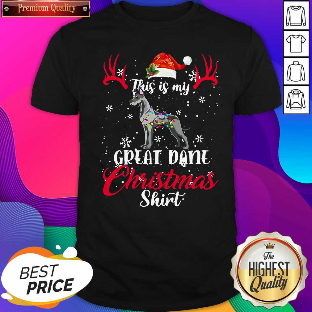Nice Great Dane Dog This Is My Great Dane Christmas Shirt