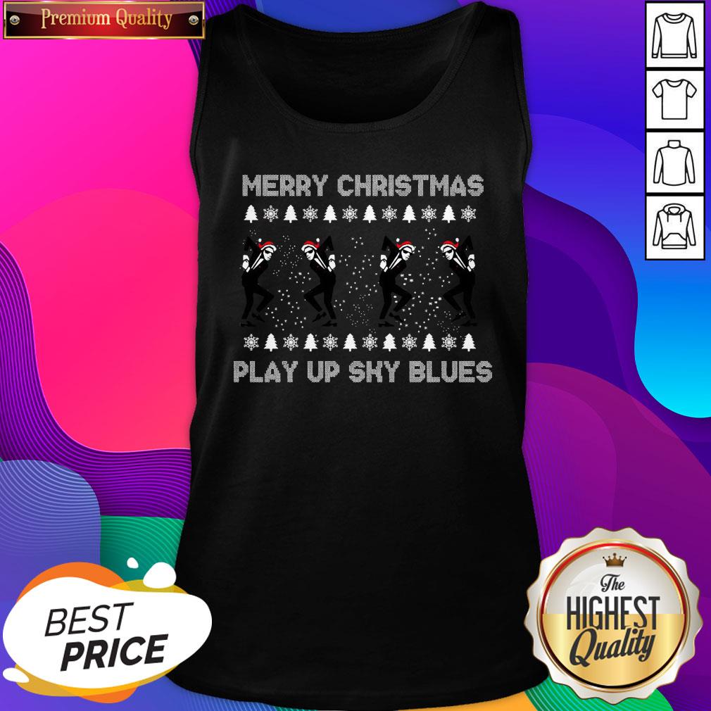 Nice Merry Christmas Play Up Sky Blues Shirt