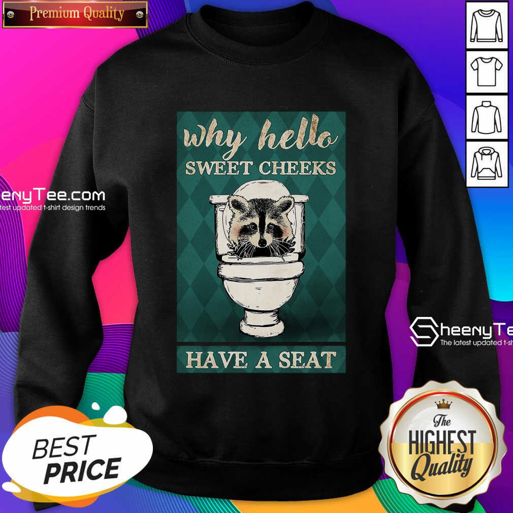 Raccoon Why Hello Sweet Cheeks Have A Seat Shirt