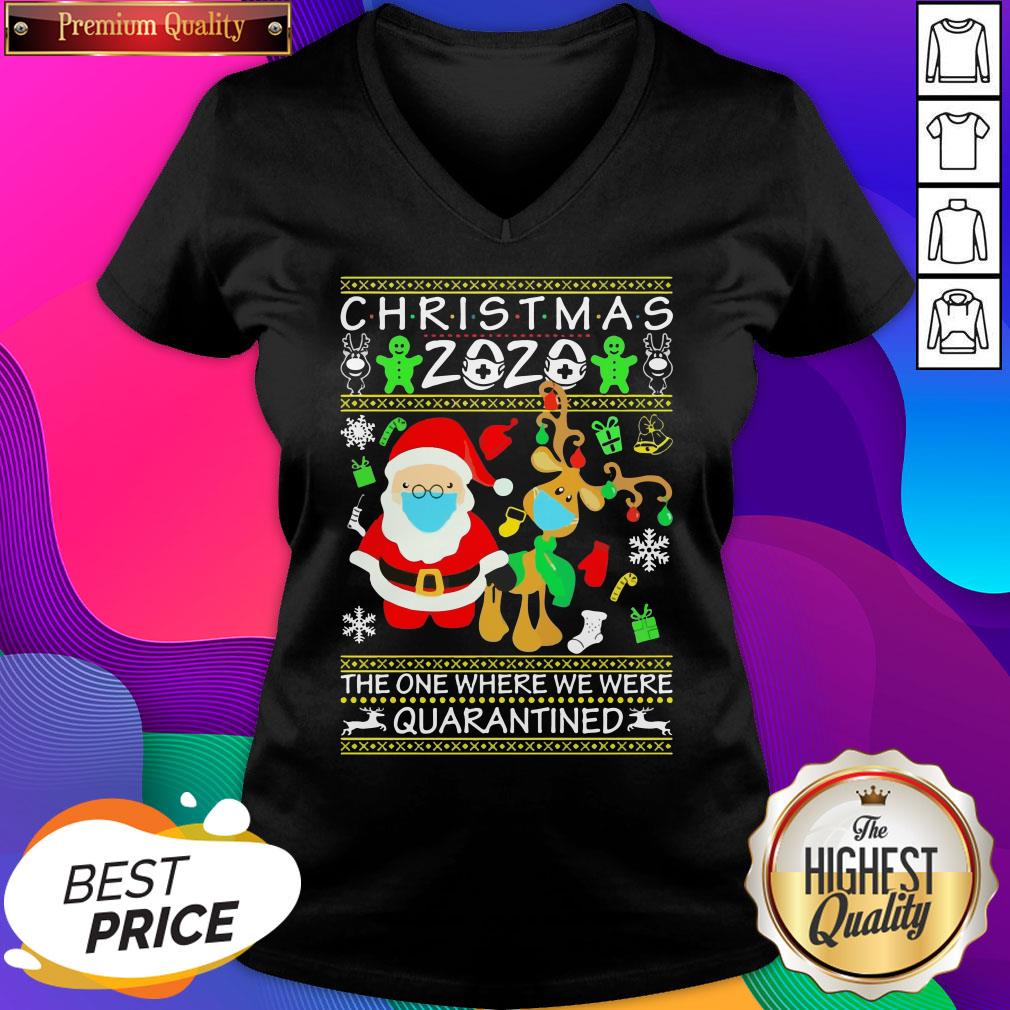 santa-and-reindeer-face-mask-the-one-where-we-were-quarantined-ugly-christmas-2020-v-neck.jpg
