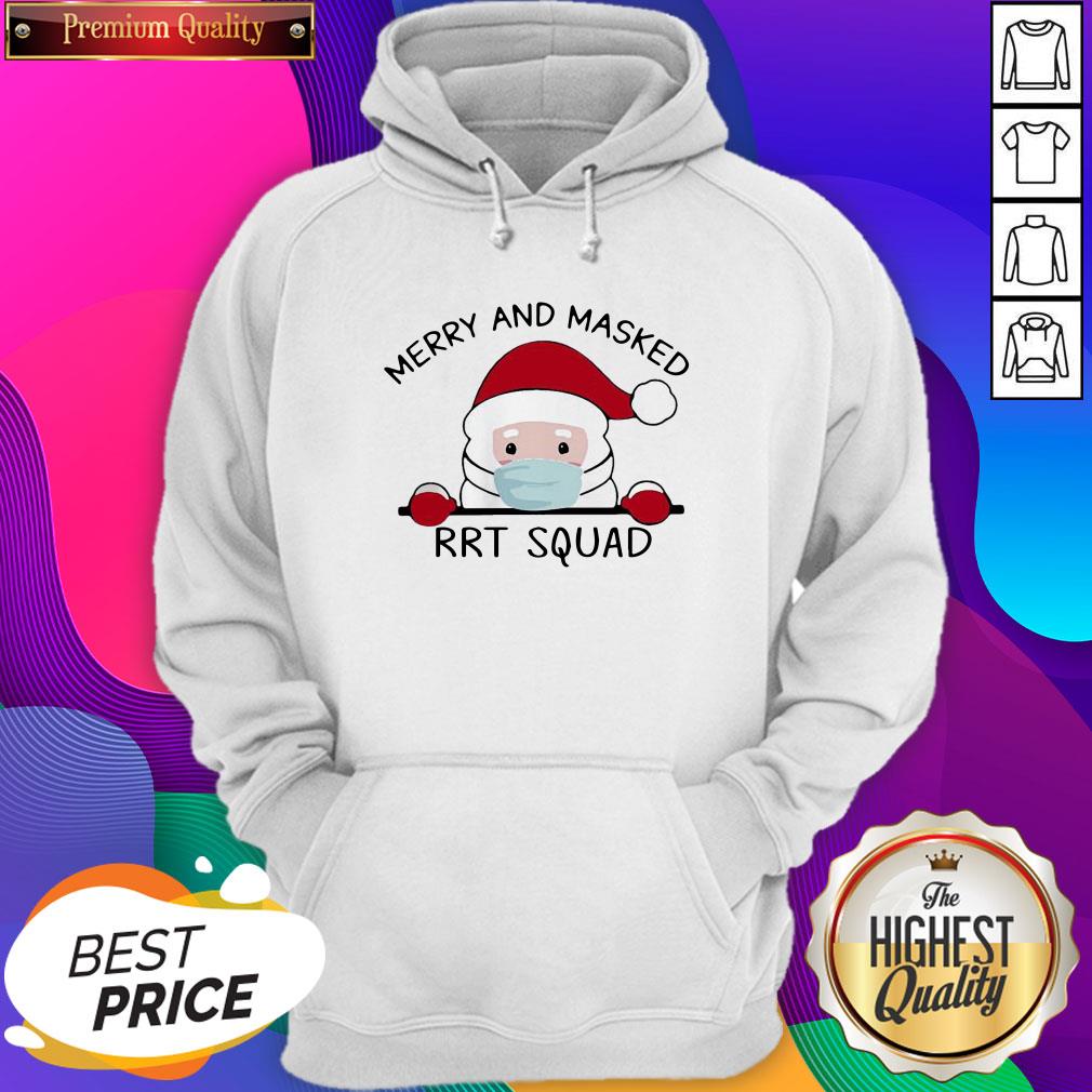 Santa Face Mask Merry And Masked Rrt Squad Christmas Shirt