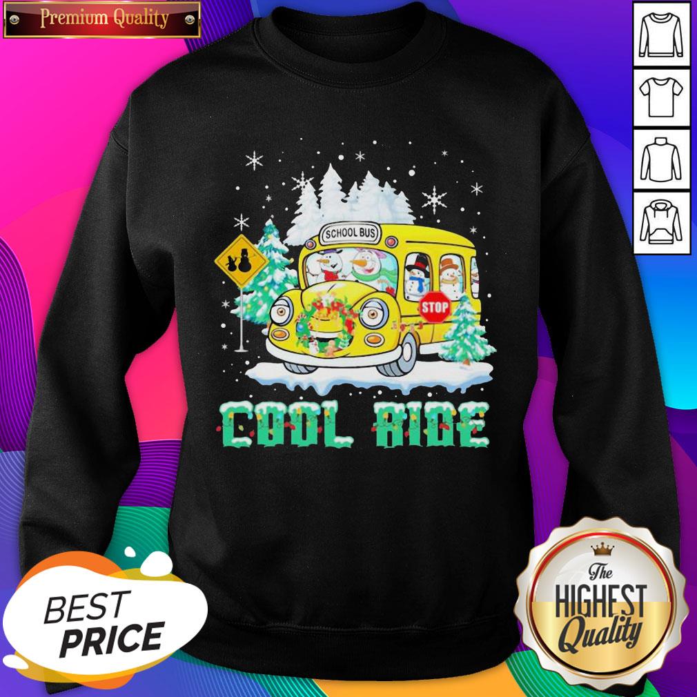 Snowmans School Bus Cool ride Christmas Shirt