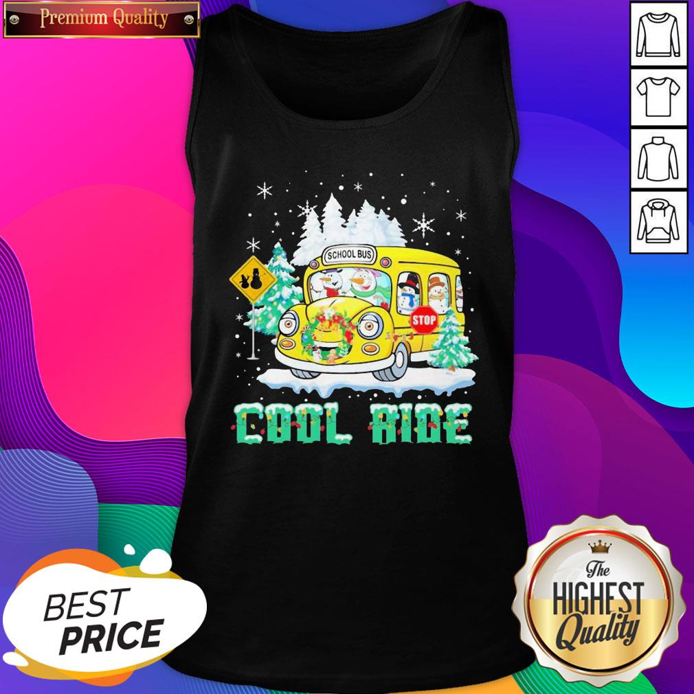 Snowmans School Bus Cool ride Christmas Shirt