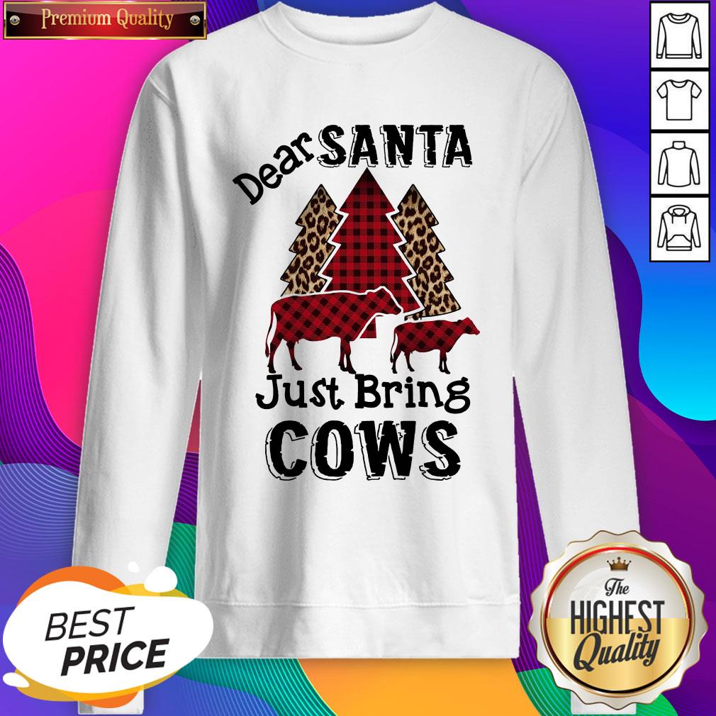 Top Dear Santa Just Bring Cows Shirt