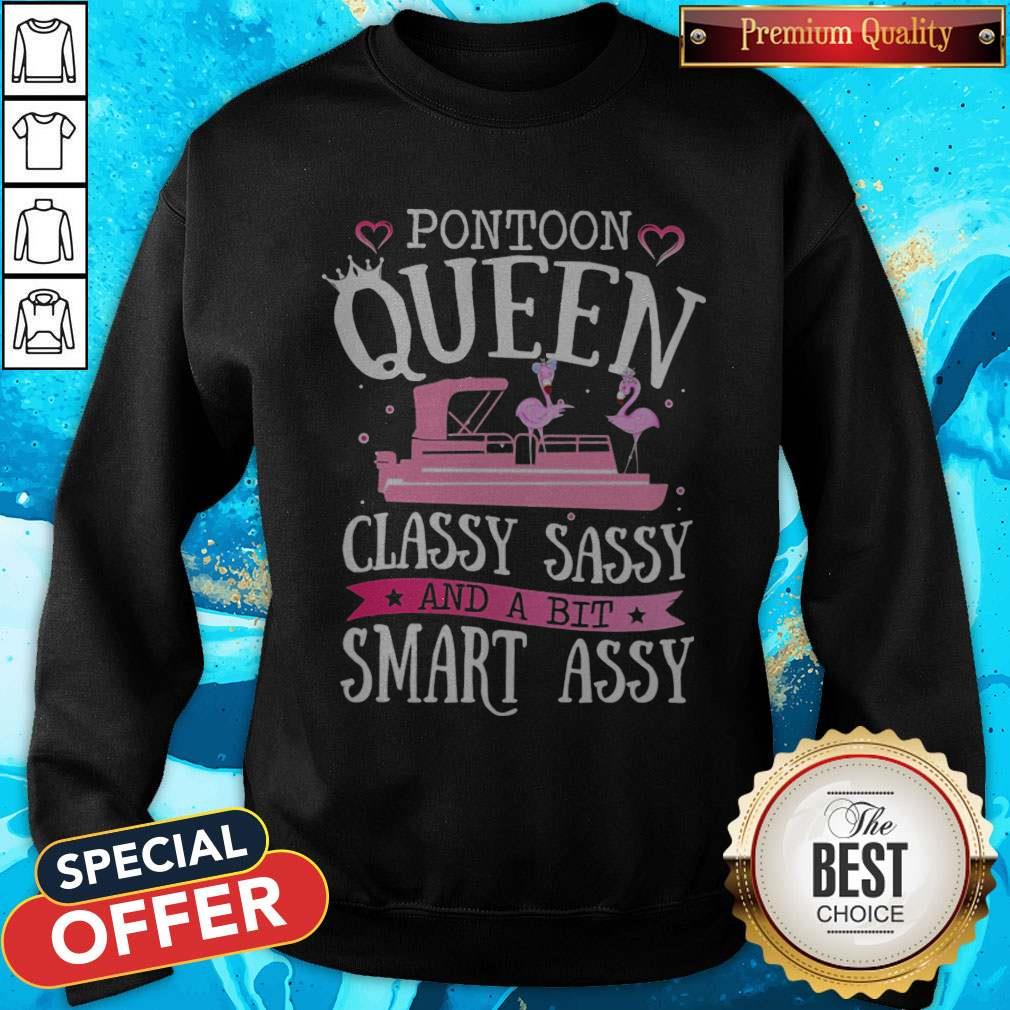 Top Flamingos Pontoon Queen Classy Sassy And A Bit Smart Assy Shirt