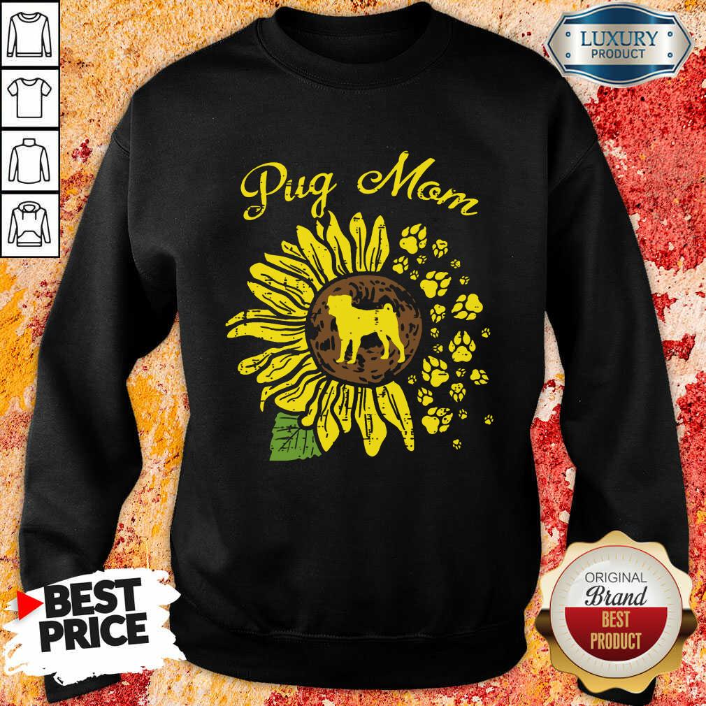 Vip Womens Pug Mom Sunflower Shirt