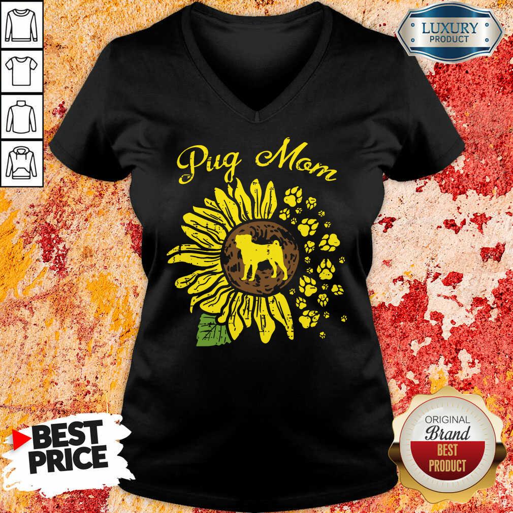 Vip Womens Pug Mom Sunflower Shirt