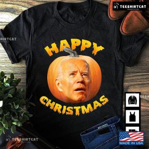 Happy Christmas Anti-Joe Biden Funny Halloween Funny Pumpkin T-Shirt