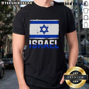 Official Israel Flag Israel T-Shirt featuring vibrant blue and white colors, perfect for patriotic celebrations and casual wear.