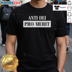 Official Charlie Kirk Anti Dei Pro Merit T-Shirt featuring bold graphics promoting meritocracy and individual achievement.